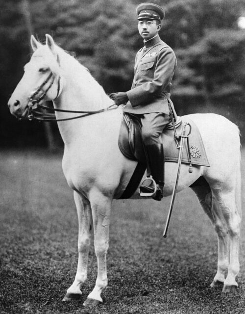 Emperor Hirohito on horseback