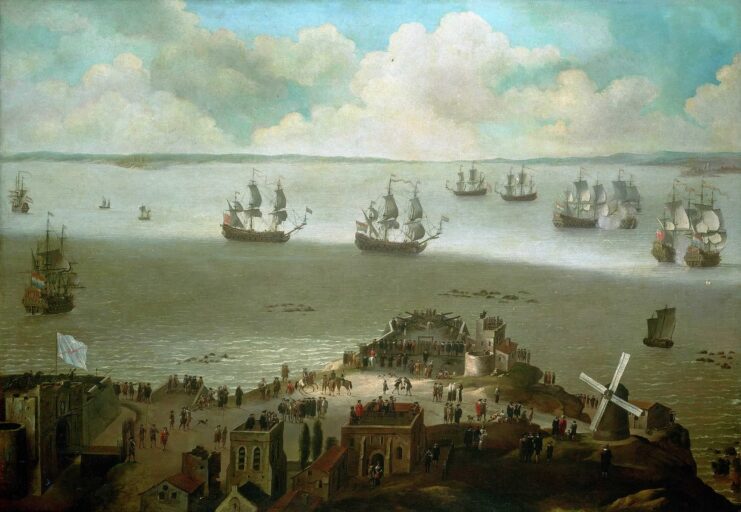 Image of several ships in Cadiz Harbour