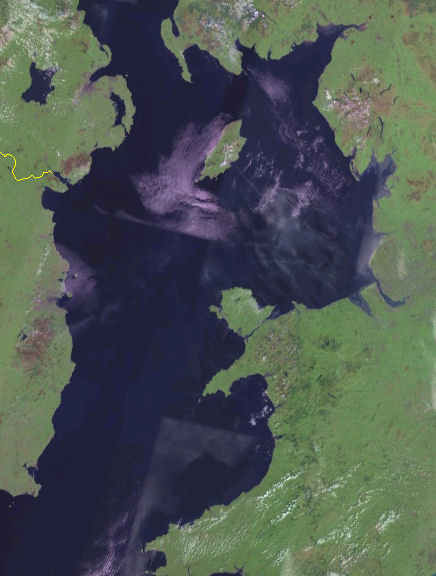 Satellite image of the Irish Sea