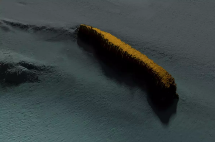 Sonar image of the wreck of the SS Hartdale