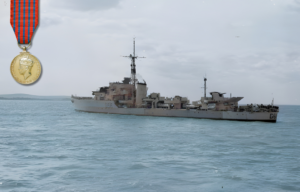 HMS Petard (G56) at sea + George Medal