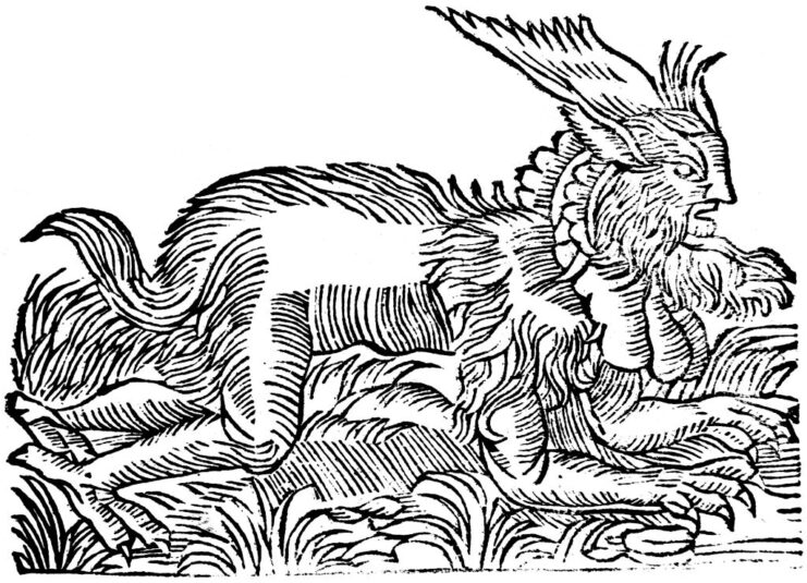 Illustration of a werewolf-like creature