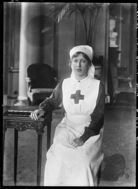Portrait of Princess Mary wearing a nurse's uniform
