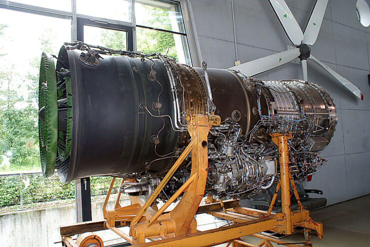 Tumansky R-29-300 turbojet engine on display