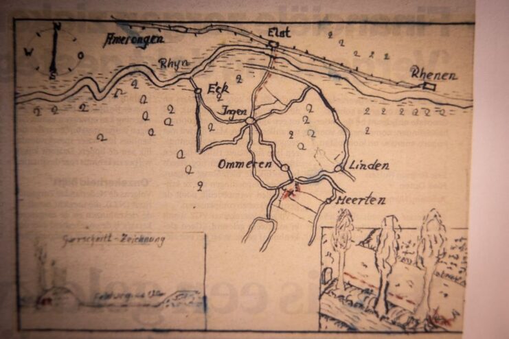 Close-up of the map that reportedly details the location of the buried treasure