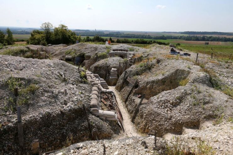 View of the trench system at Le Main de Massiges