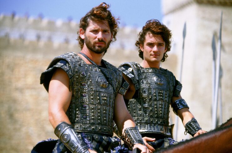 Eric Bana and Orlando Bloom as Hector, Crown Prince of Troy and Paris, Prince of Troy in 'Troy'