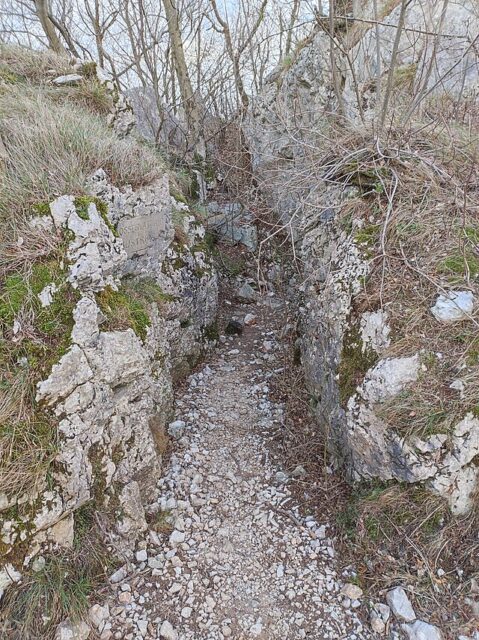 Trench cutting through the earth