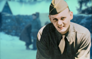 Still from 'The Execution of Private Slovik' + Military portrait of Eddie Slovik