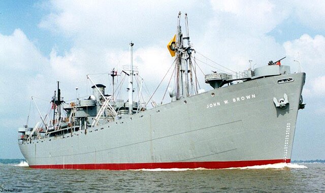 SS John W. Brown transiting a Great Lake