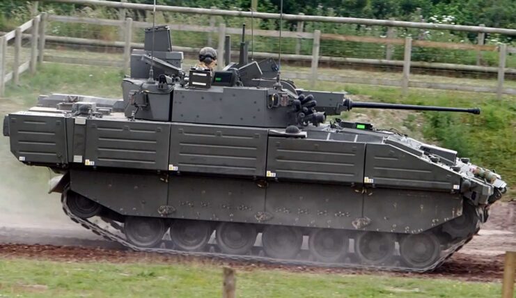 Ajax driving around the TANKFEST 2024 outdoor arena