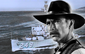 USS Incredible (AM-249) at sea + Lee Van Cleef as Ryan in 'Da uomo a uomo'