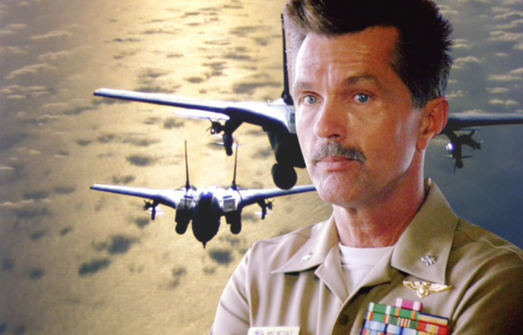 Still from 'Top Gun' + Tom Skerritt as Cmdr. Mike "Viper" Metcalf in 'Top Gun'