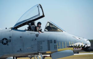 Taylor Bye in her A-10C Thunderbolt II.