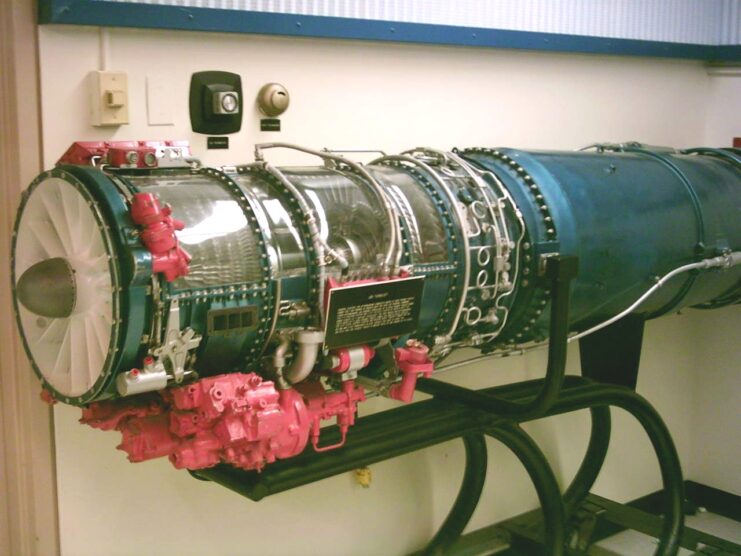 General Electric J85-5 turbojet engine on display