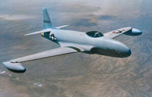 Lockheed P-80 "Shooting Star" mid flight, 1947.