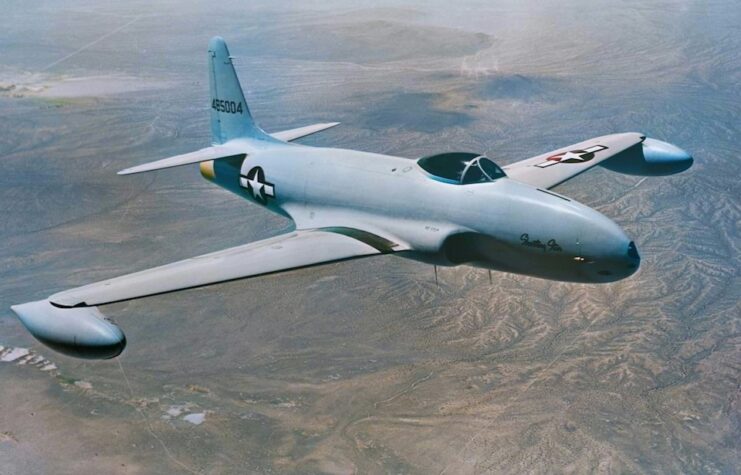 Lockheed P-80 "Shooting Star" mid flight, 1947.
