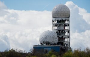 Clouds behind of Teufelsberg in Berlin.