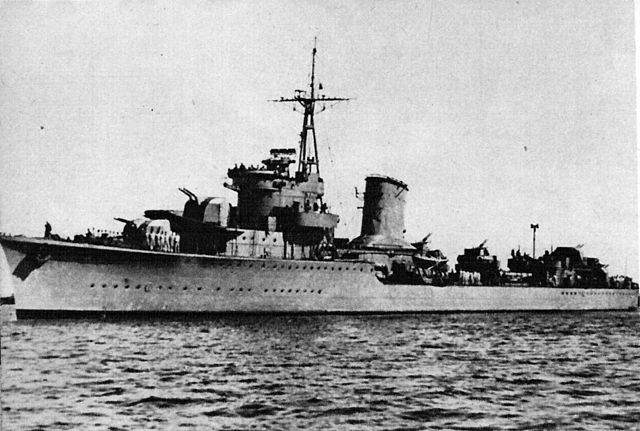 ORP Błyskawica at sea