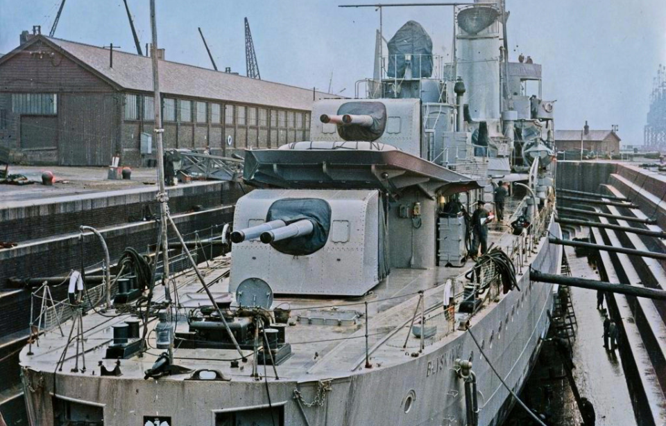 ORP Błyskawica in a finishing dock