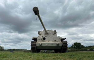 FV4101 Charioteer parked in a grassy field