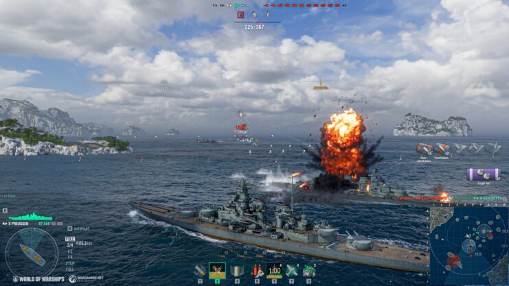 In-game play from 'World of Warships'