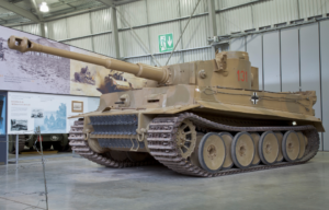 Tiger 131 parked in a garage