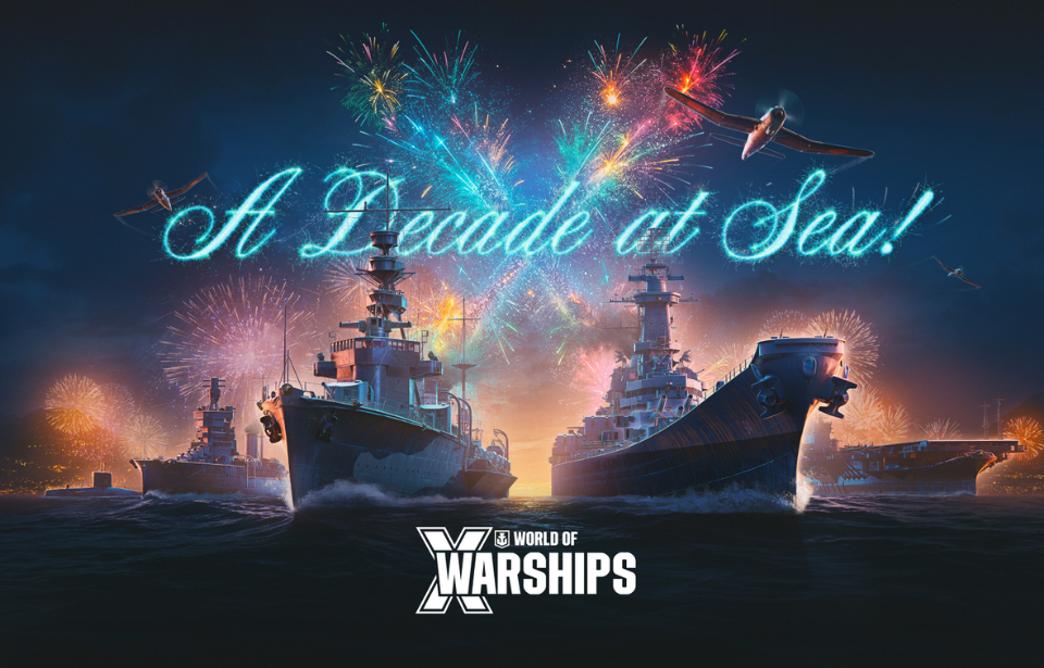 Promotional image for 'World of Warships' 10th anniversary