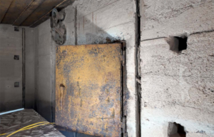 Door attached to an underground bunker