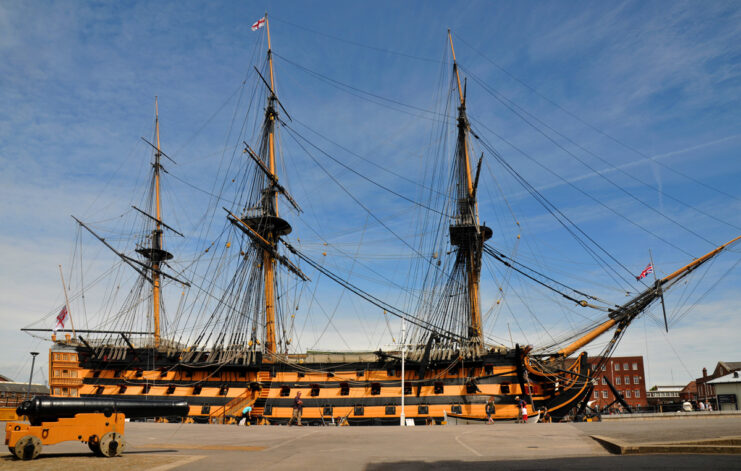 View of HMS Victory from the side