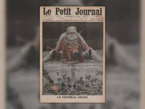 A poster of an artistic depiction of Russia's General Winter/Frost