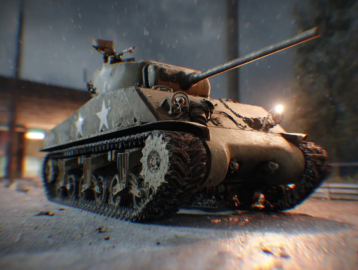 A fake M4 Sherman Tank.