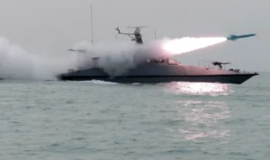 Iranian military personnel take part in an exercise titled 'Smart Control of the Strait of Hormuz', launched by the Naval Forces of the Islamic Revolutionary Guard Corps, is being carried out in the Persian Gulf and the Strait of Hormuz on February 16, 2026.