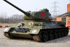 An image of a Soviet T-34 tank.