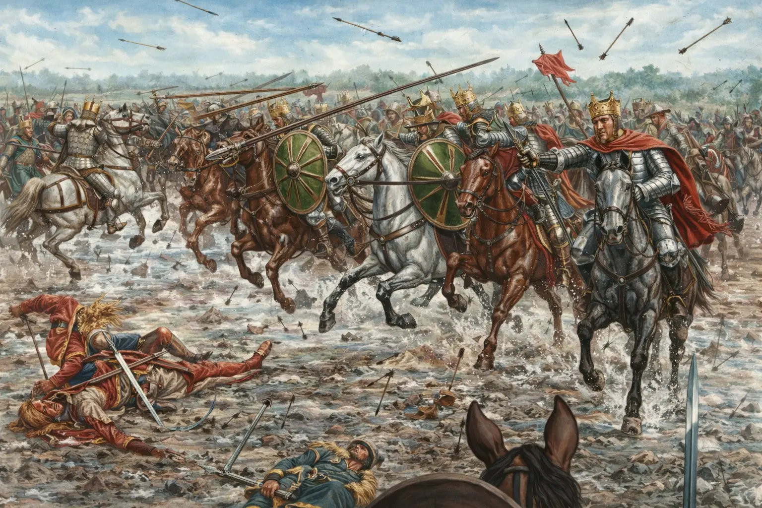 An artistic depiction of the Battle of Ad Decimum.