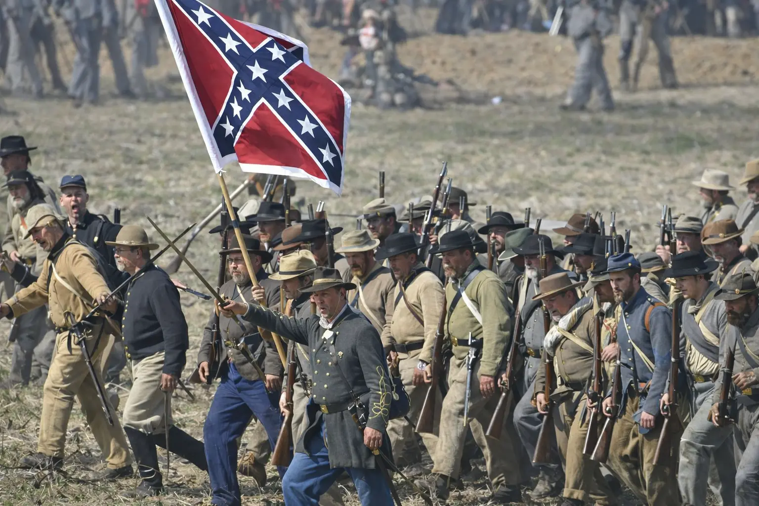 A confederate army marching.