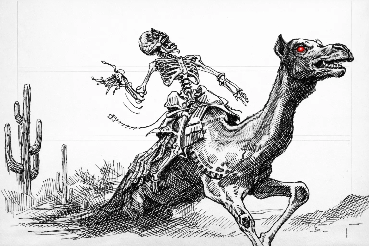 An artistic depiction of the Red Ghost folklore.