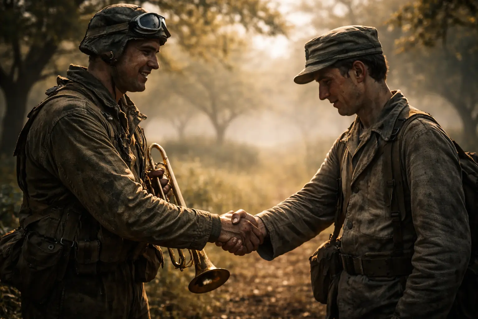 An artistic depiction of Jack Tueller shaking the hand of his "enemy" after the night.