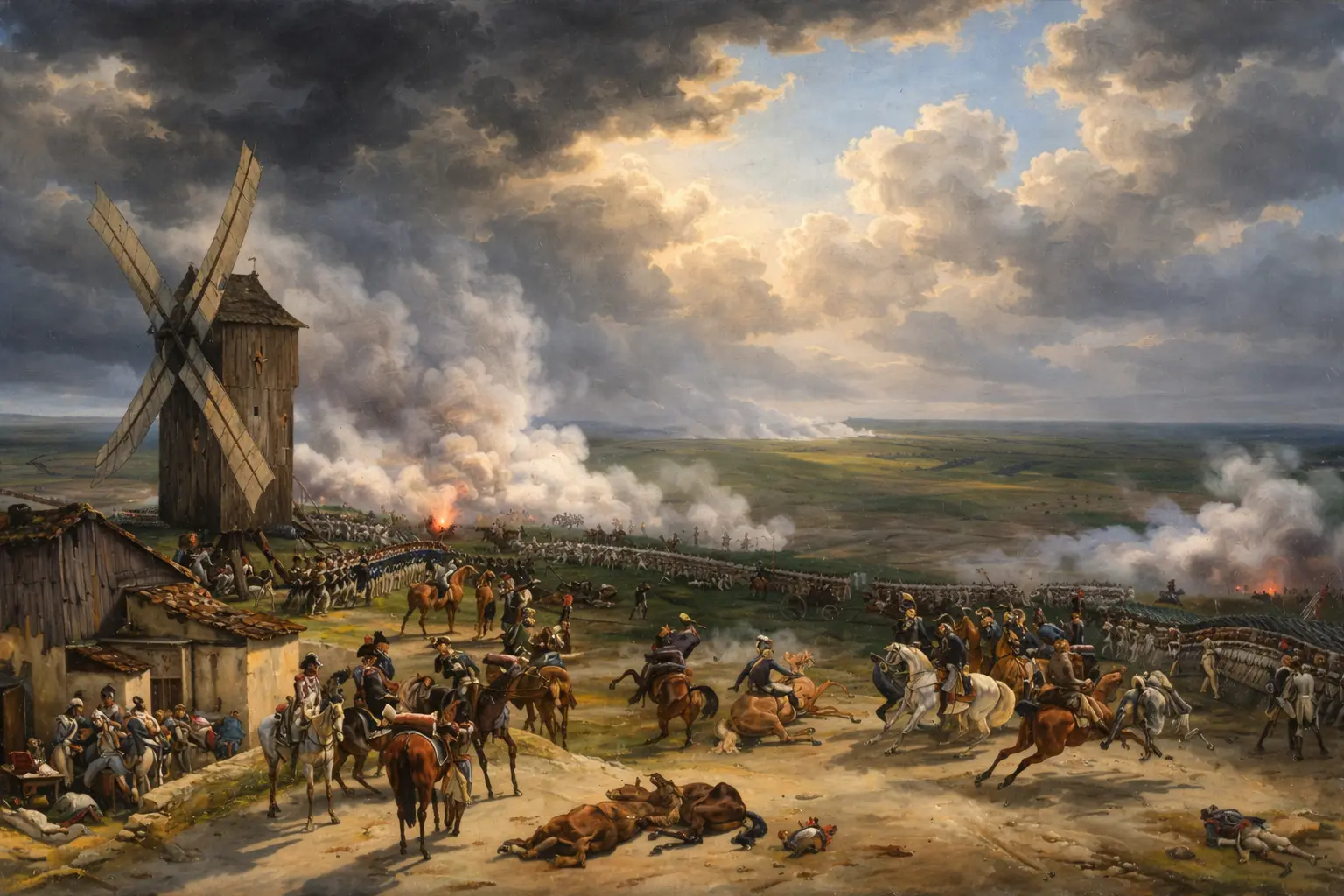 An artistic depiction of the Battle of Fishguard.