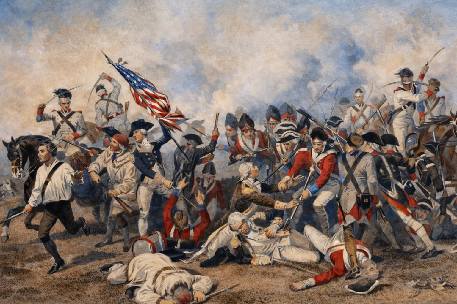 An artistic depiction of the Battle of Camden.