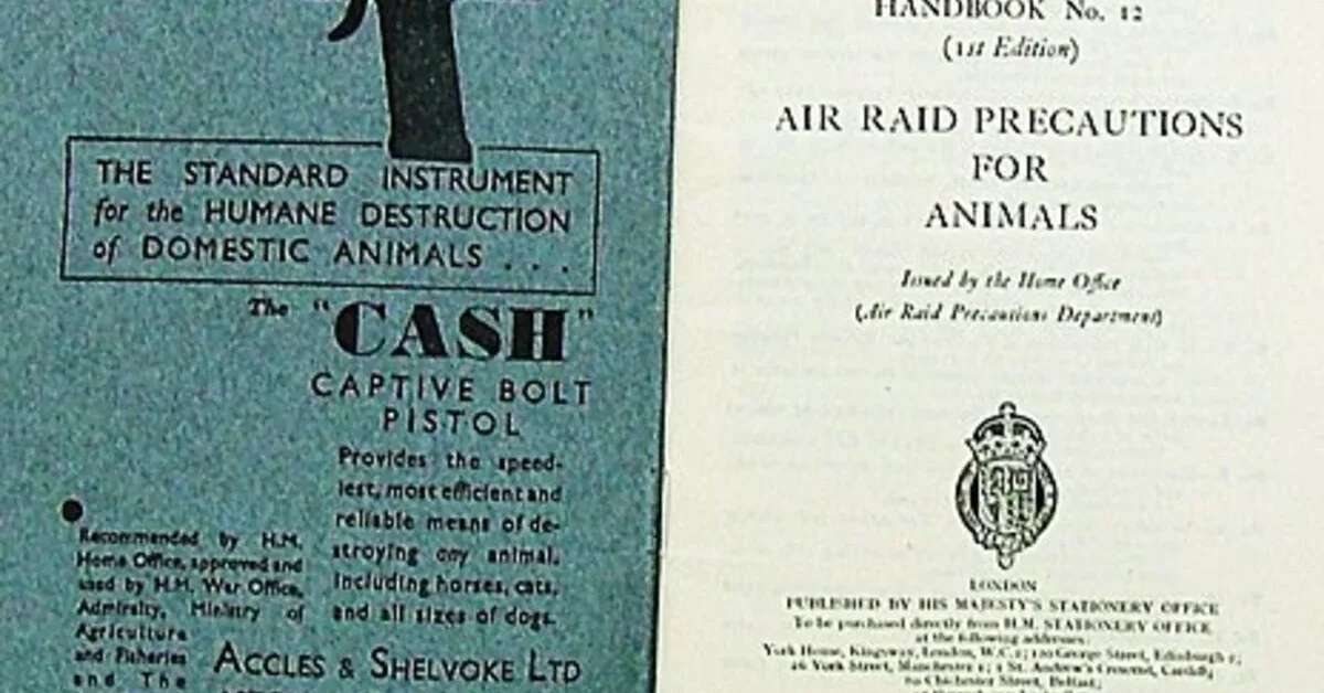 Pamphlet stating the euthanize animals before WWII, 1939