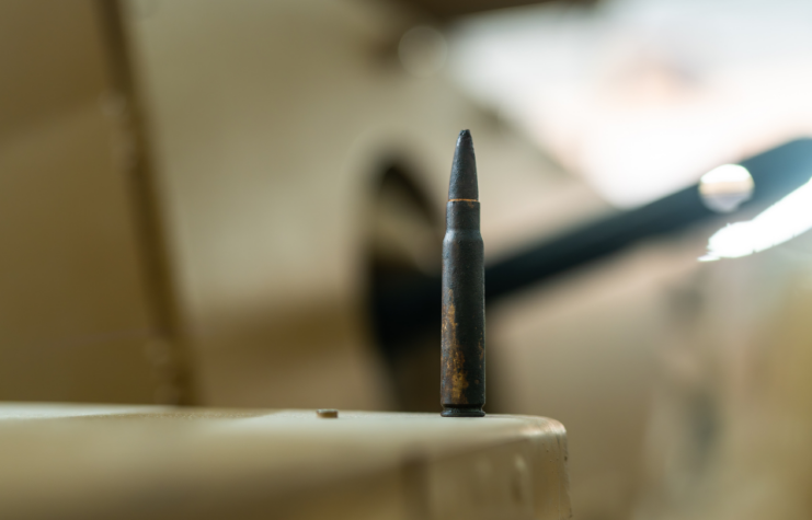 Mauser round placed upright on a surface