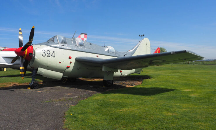 Fairey Gannet on display outside
