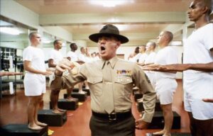 R. lee Ermey in "Full Metal Jacket."