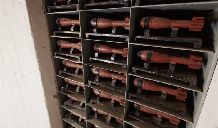 Five-cm motor racks in the M19 bunker